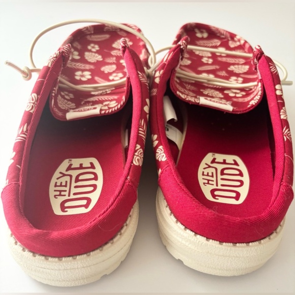 Hey Dude Wally Slip On Luau Shoes in Varsity Red - Picture 5 of 13